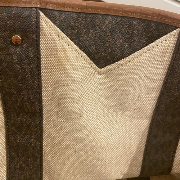 MICHAEL KORS Signature Eva Tote Shoulder Bag w/ Embossed Croc Leather Trim - Picture 12 of 16